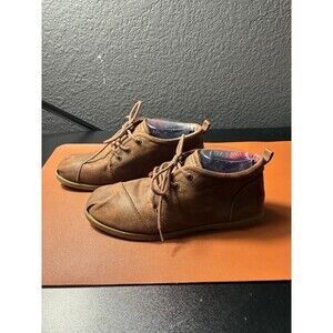 Skechers BOBS Lace Up Chukka Boots with Plaid Lining Women's 10
